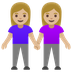 A quoi ressemblent les emoji Deux femmes se tenant la main: peau moyennement claire sur Google.