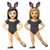 Hvordan Kvinder med kaninører: lys teint og medium til lys teint emoji ser ud på Google.