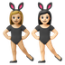 Hvordan Kvinder med kaninører: medium til lys teint og lys teint emoji ser ud på Google.