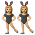 Hvordan Kvinder med kaninører: medium til lys teint emoji ser ud på Google.