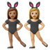 Hvordan Kvinder med kaninører: medium teint og medium til lys teint emoji ser ud på Google.