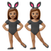 Hvordan Kvinder med kaninører: medium teint emoji ser ud på Google.