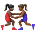 Hvordan Kvindelige brydere: mørk teint og medium til mørk teint emoji ser ud på Google.