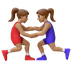 Hvordan Kvindelige brydere: medium teint emoji ser ud på Google.