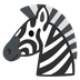 Bagaimana emoji Zebra kelihatan di Google.