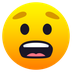 How Anguished Face emoji looks on Joypixels.