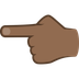 How Backhand Index Pointing Left: Medium-Dark Skin Tone emoji looks on Joypixels.