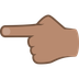 Wie Nach links weisender Zeigefinger: mittlere Hautfarbe Emoji auf Joypixels aussieht.