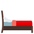 Bagaimana Bed emoji terlihat di Joypixels.