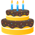 How Birthday Cake emoji looks on Joypixels.