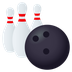 Bagaimana Bowling emoji terlihat di Joypixels.