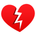 How Broken Heart emoji looks on Joypixels.