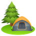 Bagaimana Camping emoji terlihat di Joypixels.