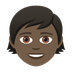 Bagaimana Child: Dark Skin Tone emoji terlihat di Joypixels.