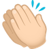 How Clapping Hands: Light Skin Tone emoji looks on Joypixels.