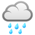 Bagaimana Cloud with Rain emoji terlihat di Joypixels.