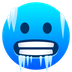 Bagaimana Cold Face emoji terlihat di Joypixels.