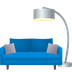 Bagaimana Couch and Lamp emoji terlihat di Joypixels.