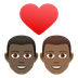 Bagaimana Couple with Heart: Man, Man, Dark Skin Tone, Medium-Dark Skin Tone emoji terlihat di Joypixels.