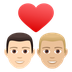 Bagaimana Couple with Heart: Man, Man, Light Skin Tone, Medium-Light Skin Tone emoji terlihat di Joypixels.