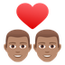 Bagaimana Couple with Heart: Man, Man, Medium Skin Tone emoji terlihat di Joypixels.