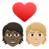 Bagaimana Couple with Heart: Person, Person, Dark Skin Tone, Medium-Light Skin Tone emoji terlihat di Joypixels.