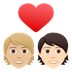 Bagaimana Couple with Heart: Person, Person, Medium-Light Skin Tone, Light Skin Tone emoji terlihat di Joypixels.