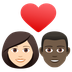 Bagaimana Couple with Heart: Woman, Man, Light Skin Tone, Dark Skin Tone emoji terlihat di Joypixels.