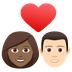 Bagaimana Couple with Heart: Woman, Man, Medium-Dark Skin Tone, Light Skin Tone emoji terlihat di Joypixels.