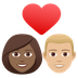 How Couple with Heart: Woman, Man, Medium-Dark Skin Tone, Medium-Light Skin Tone emoji looks on Joypixels.