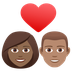 How Couple with Heart: Woman, Man, Medium-Dark Skin Tone, Medium Skin Tone emoji looks on Joypixels.