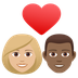 How Couple with Heart: Woman, Man, Medium-Light Skin Tone, Medium-Dark Skin Tone emoji looks on Joypixels.