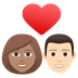 Bagaimana Couple with Heart: Woman, Man, Medium Skin Tone, Light Skin Tone emoji terlihat di Joypixels.