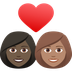 Bagaimana Couple with Heart: Woman, Woman, Dark Skin Tone, Medium Skin Tone emoji terlihat di Joypixels.