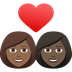 How Couple with Heart: Woman, Woman, Medium-Dark Skin Tone, Dark Skin Tone emoji looks on Joypixels.