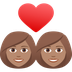 How Couple with Heart: Woman, Woman, Medium Skin Tone emoji looks on Joypixels.