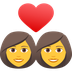 Bagaimana Couple with Heart: Woman, Woman emoji terlihat di Joypixels.