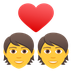 How Couple with Heart emoji looks on Joypixels.