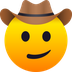 Wie Gesicht mit Cowboyhut Emoji auf Joypixels aussieht.