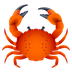 How Crab emoji looks on Joypixels.