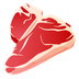 Bagaimana Cut of Meat emoji terlihat di Joypixels.