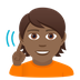 Bagaimana Deaf Person: Medium-Dark Skin Tone emoji terlihat di Joypixels.