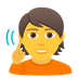 Bagaimana Deaf Person emoji terlihat di Joypixels.