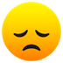 Bagaimana Disappointed Face emoji terlihat di Joypixels.