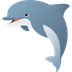 How Dolphin emoji looks on Joypixels.