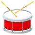 Bagaimana Drum emoji terlihat di Joypixels.