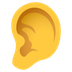 How Ear emoji looks on Joypixels.