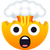 Bagaimana Exploding Head emoji terlihat di Joypixels.