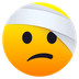 Wie Gesicht mit Kopfverband Emoji auf Joypixels aussieht.