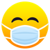 How Face with Medical Mask emoji looks on Joypixels.